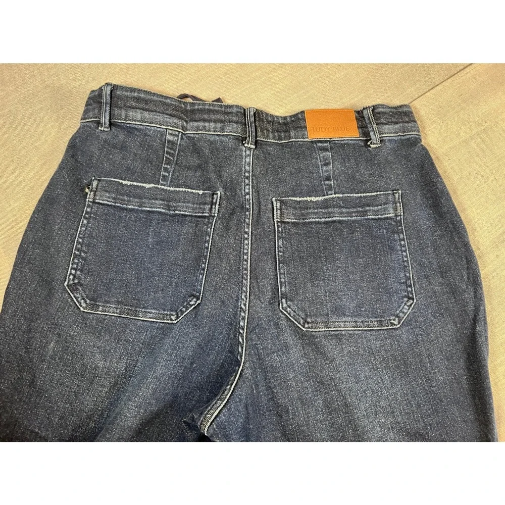 Judy Blue Jogger Jeans Dark Wash Drawstring Patch Pocket Womens 18W - Picture 5 of 6